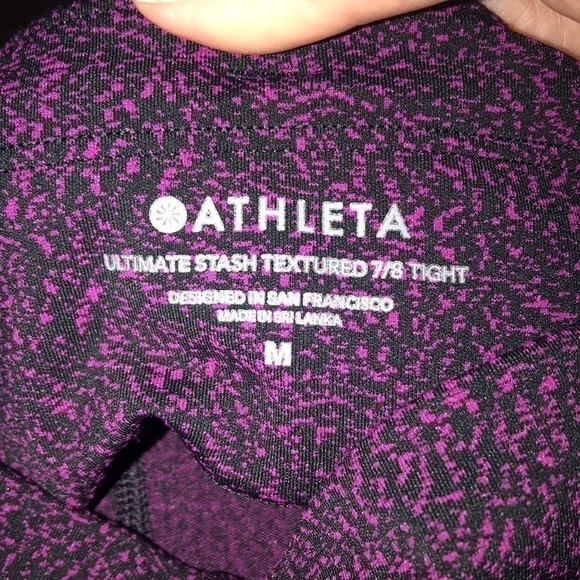 Athleta Purple and Black Speckle Leggings Size Medium - Picture 5 of 6